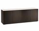 Salamander Designs Manhattan Maro Ebony Quad 347 AV Cabinet w/Matte Taupe Glass Top