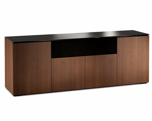Salamander Designs Manhattan Medium Walnut Quad 345 AV Cabinet w/Glass Top