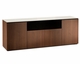 Salamander Designs Manhattan Medium Walnut Quad 345 AV Cabinet w/Matte Taupe Glass Top