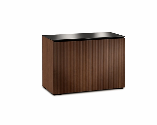 Salamander Designs Manhattan Medium Walnut Twin 323 AV Cabinet w/Glass Top