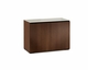 Salamander Designs Manhattan Medium Walnut Twin 323 AV Cabinet w/Matte Taupe Glass Top