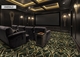 Twilight Gold Home Theater Carpet Emerald in Room