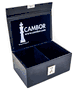 Cambor CB4 Leatherette Chessmen Storage Box from India, fit Chessmen up to 5" high with Base maximum of 1 1/2", Box Size: 9" x 6" x 3 7/8"