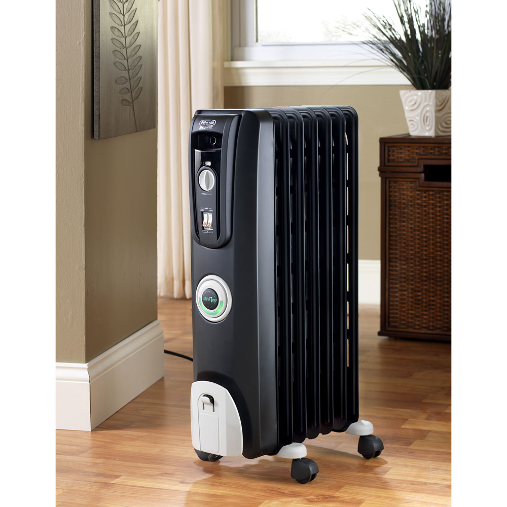DeLonghi EW7707CB 1,500 watts Safeheat Digital Oil-Filled Radiant Heater, 3  setting, ComforTemp control, 8-Hr On/Off Timer, Thermal cut-off