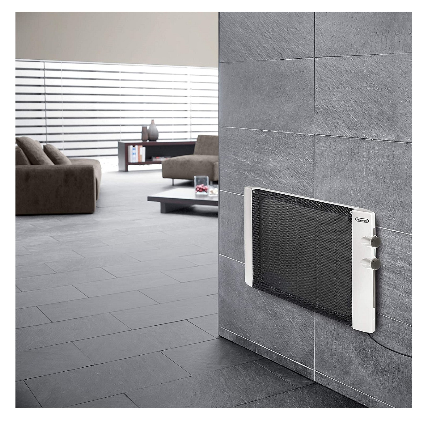 Delonghi HMP1500WH 1500W/750W Mica Panel Heater, Wall Mountable, Adjustable  Thermostat, Frost Prevention, Auto off Protection, Up to 250 Sq Ft, White