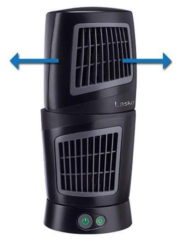 Lasko 4911 12 inch Quiet Twist Top 3 Speed Oscillating Cooling fan, Space  saving and Integrated carry handle