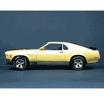 1970 Ford Mustang Mach 1 Yellow diecast model car 1:18 scale die