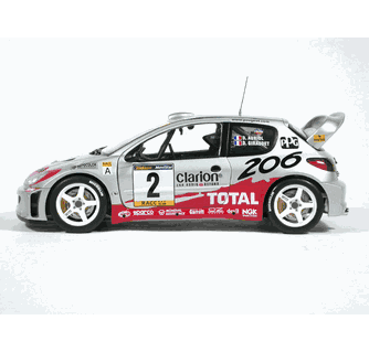 2001 Peugeot 206 WRC #2 - Rally Catalunya diecast model car