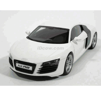2008 Audi R8 diecast model car 1:18 scale die cast by Kyosho - White