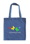 14"x15"" Denim or Color Canvas Tote Bags with Full Color DFT Print of Your Artwork/Logo - 50 Minimum