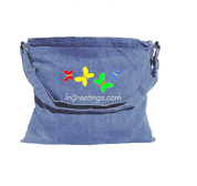 13"x14.5" Washed Denim Cross Body Messenger Bag with Full Color DFT Print of Your Artwork/Logo 