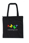 15"x16" Black Canvas Zippered Tote Bags with Full Color DTF Print of Your Artwork/Logo 