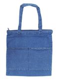 15"x16" Heavy Zippered Washed Denim Tote Bag with Pockets