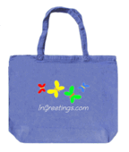 20"x16"x5" Washed Denim or Dark Denim or 18"x16"x4" Zip Washed Denim Tote Bags with Full Color DFT Print of Your Artwork/Logo  - 50 Minimum