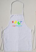 18"x24" White Cotton Canvas Large Kid's Pocketed Apron wtih Full Color Print of Your Artwork/Logo 