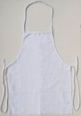 Sturdy 18"x24" White Cotton Canvas Large Kid's Apron with Bottom Pockets