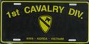 1st Calvalry Division License Plate