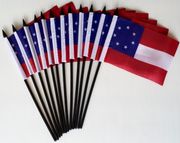 1st Confederate 4"x6" Stick Flags - 12 Per Pack 