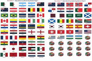 2026 World Cup Flag Stickers Set