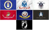 3'x5' Polyester Military Flag Set 1 of each Military Branch with POW/MIA - 7 Flags