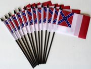 3rd Confederate 4"x6" Stick Flag - 12 Per Pack