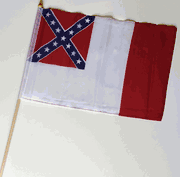 3rd Confederate Stick Flag 12"x18"