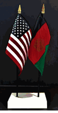 Afghanistan and US Flag Desk Set