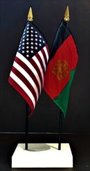 Afghanistan and US Flag Desk Set