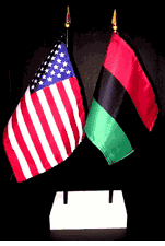 African American and US Flag Desk Set 