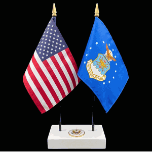 Air Force and US Flag Executive Desk Set