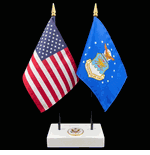 Air Force and US Flag Executive Desk Set