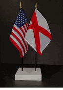 Alabama and US Flag Desk Set