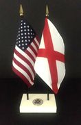 Alabama and US Flag Executive Desk Set