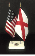 Alabama and US Flag Executive Desk Set