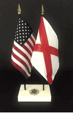 Alabama and US Flag Executive Desk Set