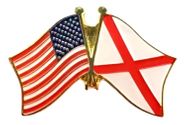 Alabama Flag Lapel Pin - Double