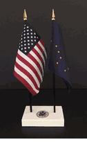Alaska and US Flag Executive Desk Set