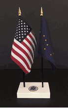 Alaska and US Flag Executive Desk Set