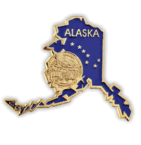 Alaska Map Lapel Pin - Updated Version