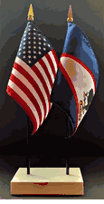 American Samoa and US Flag Desk Set