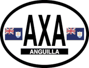 Anguilla Flag It Oval Decal