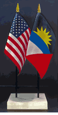 Antigua and US Flag Desk Set