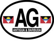 Antigua Flag It Oval Decal