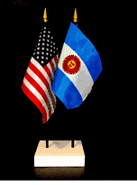 Argentina and US Flag Desk Set