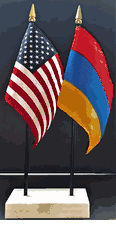 Armenia and US Flag Desk Set
