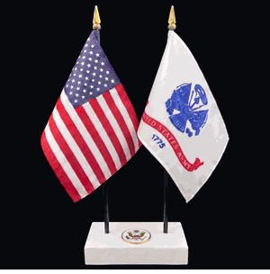 Army and US Flag Executive Desk Set