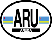Aruba Flag It Oval Decal