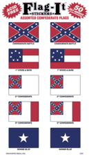 Assorted Confederate Stickers - 50 per package