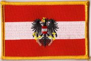 Austria Flag Patch with Eagle - Rectangle