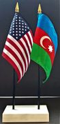 Azerbaijan and US Flag Desk Set